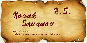 Novak Savanov vizit kartica
